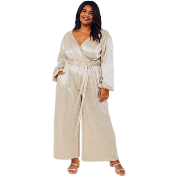 ARULA Pants - Gold Rowan Jumpsuit by Arula size B